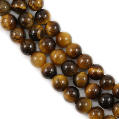 Natural Yellow Tiger's Eyes Beads Strand Round 6mm Hole 1.2mm 39-40cm/Strand