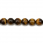 Natural Yellow Tiger's Eyes Beads Strand Round 8mm Hole 1.2mm 39-40cm/Strand