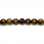 Natural Yellow Tiger's Eyes Beads Strand Round12mm Hole 1.2mm 39-40cm/Strand