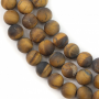 Perles d'oeil de tigre naturelles et mattes, diamètre rond 10mm, trou 1mm 15''-16''/cordeau