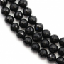 Natural Black Tourmaline Beads Strand Faceted Round Diameter 6mm Hole 0.8mm 39-40cm/Strand