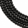 Filo di perle di tormalina nera naturale, rotondo, diametro 4 mm, foro 0,8 mm, circa 99 perle/filo 15~16"