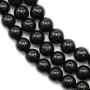 Natural Black Tourmaline Beads Strand Round Diameter 10mm Hole 1mm About 40 Beads/Strand 15~16"