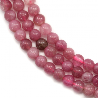 Natural Pink Tourmaline Beads Strand Round Diameter 4mm Hole 0.8mm About 99 Beads/Strand 15~16"