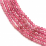 Natural Pink Tourmaline Beads Strand Faceted Round Diameter 2mm Hole 0.3mm 15~16"/Strand