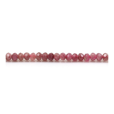 Perles Tourmaline rose rondelle facette sur fil Taille 3x4mm trou 0.5mm 15-16''/fil