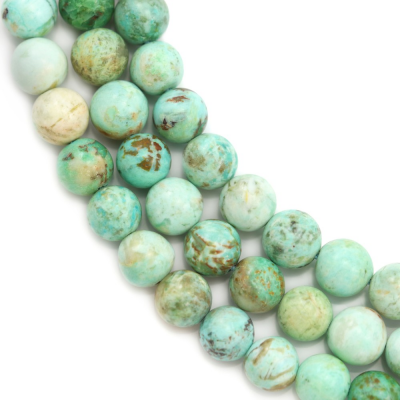 Natürliche peruanische türkisfarbene Perlen Stränge Runder Durchmesser 8mm Loch 1 mm 15 ~ 16 "/ Strang
