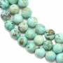 Rouleaux de perles de turquoise naturelle du Pérou Diamètre rond 10mm Trou 1mm 15~16"/cordeau