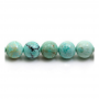 Rouleaux de perles de turquoise naturelle du Pérou Diamètre rond 12mm Trou 1mm 15~16"/cordeau