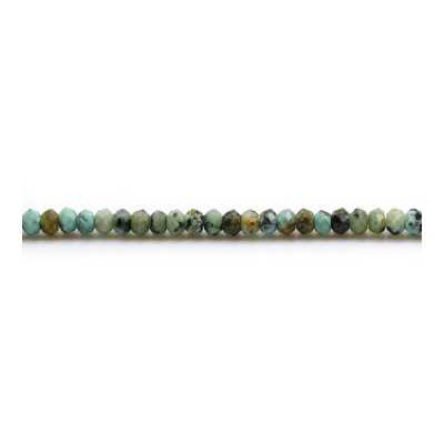 Filo di perline di turchese africano naturale, abaco sfaccettato, dimensioni 2,5x3 mm, foro 0,8 mm, 15~16"/filare