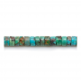 Toron de perles de turquoise naturelle Taille du cylindre 2x4mm Trou 0.6mm Longueur 39-40cm/Toron