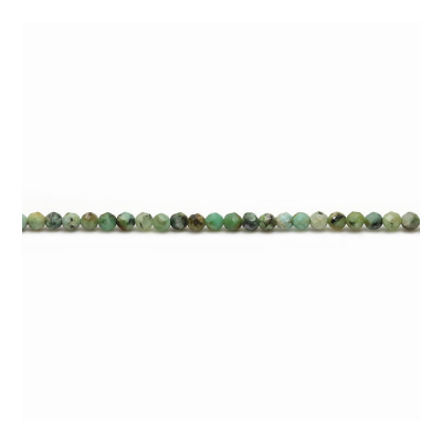 Perles Turquoise d'africain ronde facette sur fil Taille 2mm trou 0.4mm environ 160perles/fil
