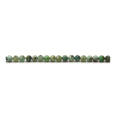 Perles Turquoise d'africain ronde facette sur fil Taille 3mm trou 0.4mm environ 160perles/fil