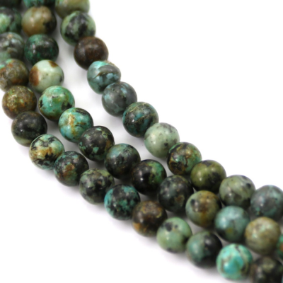 Natural African Turquoise Beads Strand  Round Diameter 6mm Hole 1mm 39-40cm/Strand