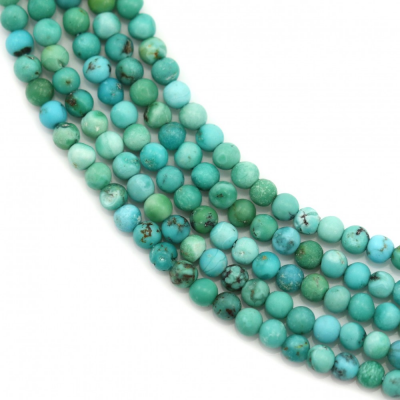 Turquoise Naturelle Ronde Taille 3.5-4mm Trou0.6mm 39-40cm/Strand