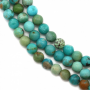 Turquoise Ronde Taille 3-4mm Trou0.7mm 39-40cm/Strand
