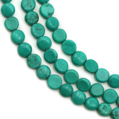 Turquoise Reconstituée Ronde Plate Taille 5mm Trou0.7mm 39-40cm/Strand