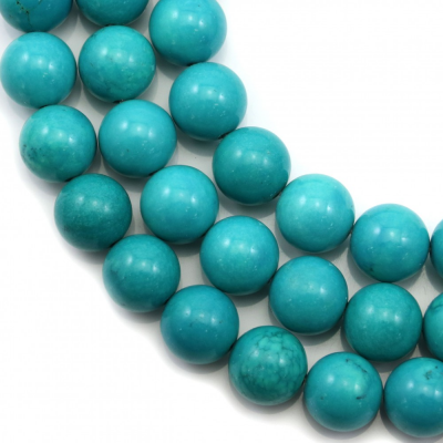 Turquoise Reconstituée Ronde Taille 8mm Trou 1.4mm 39-40cm/Strand