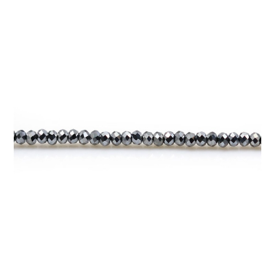 Térahertz reconstitué perles rondelle facette sur fil Taille 1x1.5mm trou 0.3mm x1fil 15~16"