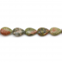 花綠石串珠 水滴形 尺寸13x18毫米 孔徑1毫米 長度39-40厘米/條