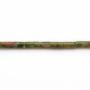 Perles Unakite en colonne sur fil Taille 2x4mm trou 0.6mm 15~16"/fil