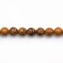Perles rondes en jaspe peau d'éléphant, Diamètre 8mm, Trou 1mm, 51 perles/brin, 15~16"