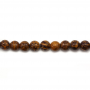Perles rondes en jaspe peau d'éléphant, Diamètre 6mm, Trou 1mm, 64 perles/brin, 15~16"