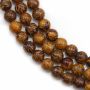 Perles rondes en jaspe peau d'éléphant, Diamètre 6mm, Trou 1mm, 64 perles/brin, 15~16"