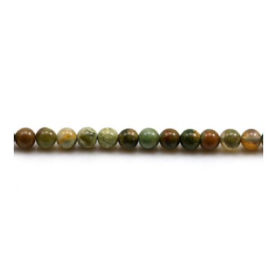 Natural Rhyolite Jasper Beads Strand Round Diameter 4mm Hole 0.8mm 96 Beads/Strand 15~16''