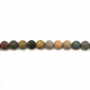 Frosted Polychrome Jasper Beads Strand Round Diameter 8mm  Hole 1mm  About 45 Beads/Strand 15~16"