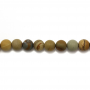 Natural Frosted Picture Jasper Beads Strand Round Diameter 4mm  Hole 0.8mm About 97 Beads/Strand 15~16"