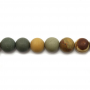 Natural Frosted Picture Jasper Beads Strand Round Diameter 6mm Hole 1mm  About 66 Beads/Strand 15~16"