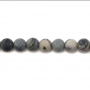 Rouleau de perles de jaspe Picasso naturel mat Diamètre rond 6mm trou 1.2mm 15''-16''/ruban