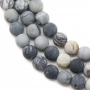 Rouleau de perles de jaspe Picasso naturel mat Diamètre rond 8mm trou 1.2mm 15''-16''/ruban