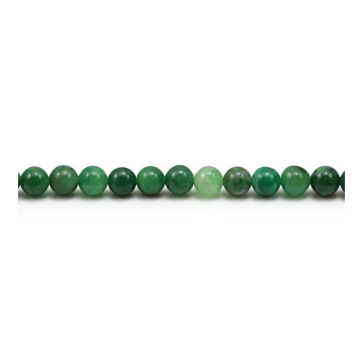 Perles rondes en jade verdite naturel, Diamètre 4mm, Trou 0.8 mm, 97 perles/corde, 15~16"