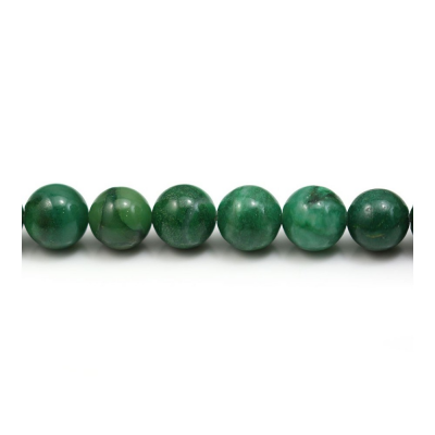 Perles rondes en jade verdite naturel, Diamètre 8mm, Trou 1mm, 48 perles/corde, 15~16"