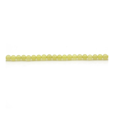 Miçangas redondas de jade de limão. Diâmetro: 2mm. Orificio: 0.4mm. 166pçs/fio. 15~16"