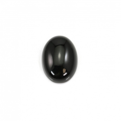 Cabochons agates noires ovales   Taille 12x16mm x10pcs/paquet