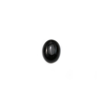 Cabochons agates noires ovales   Taille 8x10mm x30pcs/paquet