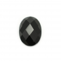 Natural Black Agate Cabochons Faceted  Oval  Size 10x14mm 10pcs/Pack