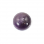 Cabochão redondo de quartzo púrpura. De fundo plano e superfície lisa. Tamanho: 16mm. 6pçs/pack