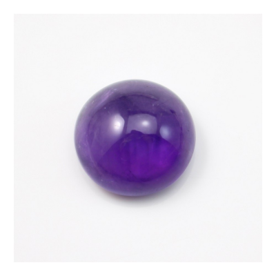 Cabochão redondo de quartzo púrpura. De fundo plano e superfície lisa. Tamanho: 20mm. 4pçs/pack