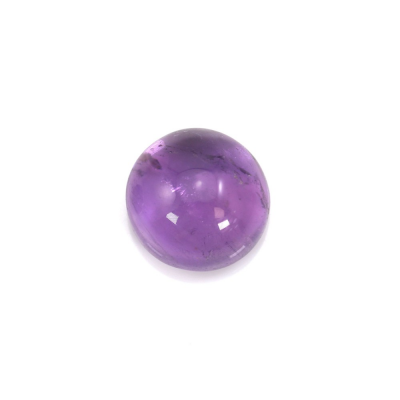 Cabochão redondo de quartzo púrpura. De fundo plano e superfície lisa. Tamanho: 6mm. 10pçs/pack