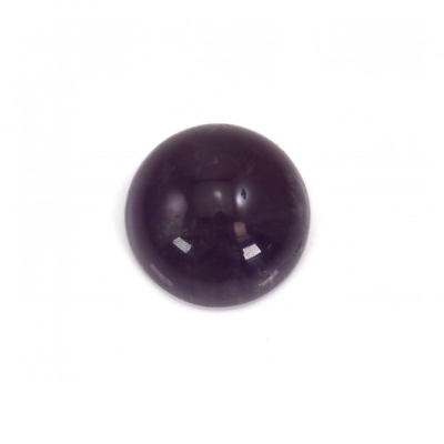 Cabochão redondo de quartzo púrpura. De fundo plano e superfície lisa. Tamanho: 8mm. 10pçs/pack