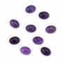 Cabochão oval de quartzo púrpura. De fundo plano e superfície lisa. Tamanho: 6x8mm. 20pçs/pack