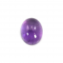 Cabochão oval de quartzo púrpura. De fundo plano e superfície lisa. Tamanho: 10x12mm. 10pçs/pack