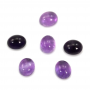 Cabochão oval de quartzo púrpura. De fundo plano e superfície lisa. Tamanho: 10x14mm. 6pçs/pack