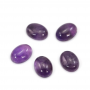 Cabochão oval de quartzo púrpura. De fundo plano e superfície lisa. Tamanho: 12x16mm. 6pçs/pack