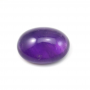 Cabochão oval de quartzo púrpura. De fundo plano e superfície lisa. Tamanho: 13x18mm. 4pçs/pack