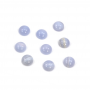 Cabochons en Calcédoine bleue rondes  Taille 8mm de diamètre  épaisseur 4mm  30pcs/paquet